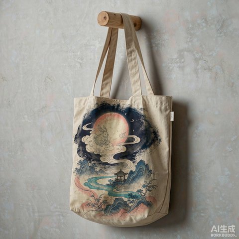玉兔望月·墨